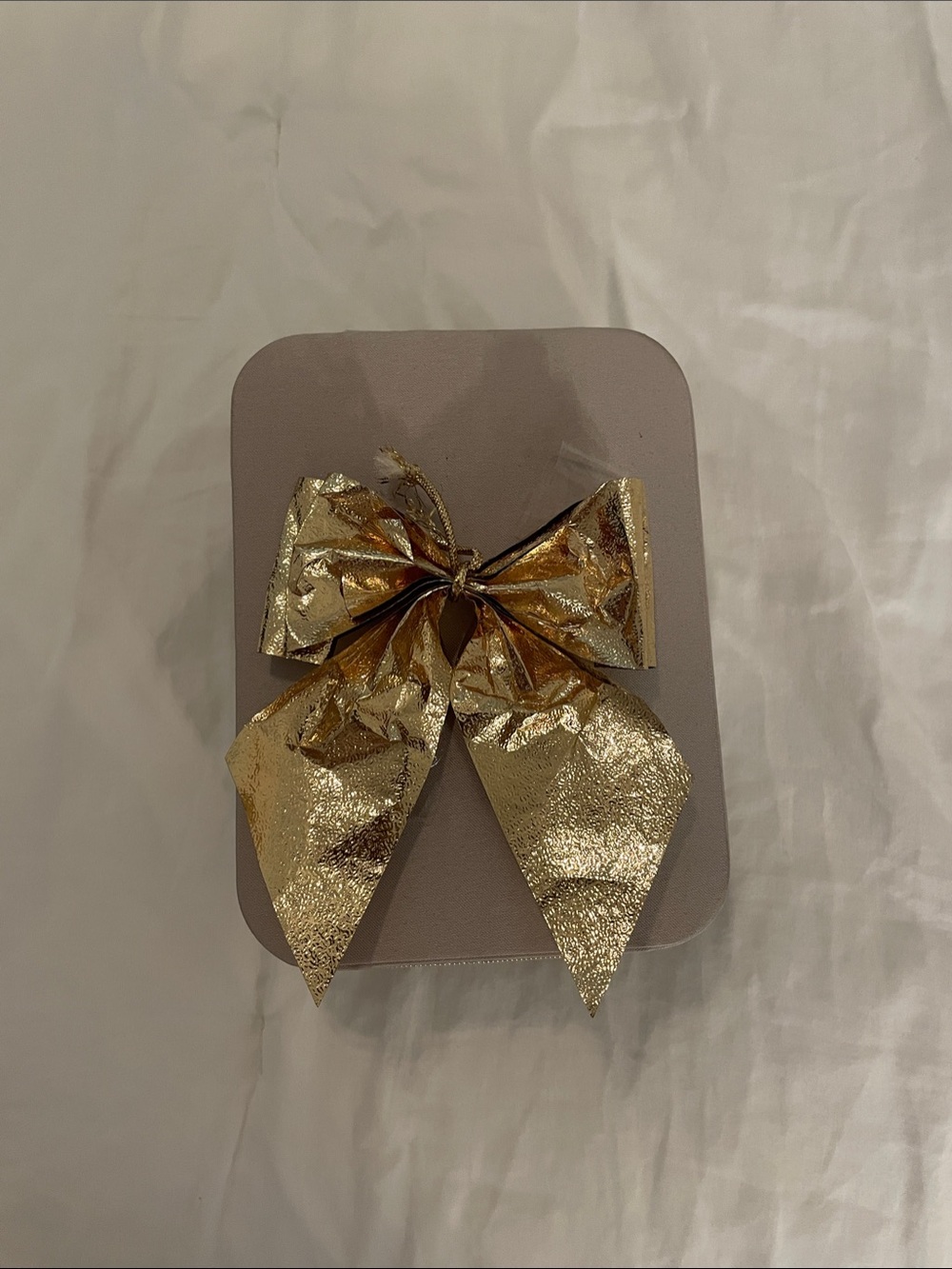 Gold Metallic Bow Hair Clip - Women Accessories